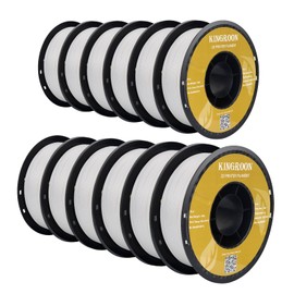 Kingroon PLA Filament,12 Rolls, Dimensional Accuracy +/- 0.02 mm, 12kg Spool(26.5lbs), 1.75 mm, White