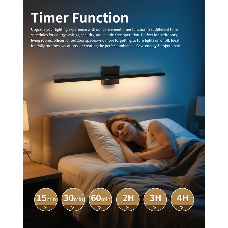 8000mAh Battery Operated Wall Sconce Set of 2, 3 Color