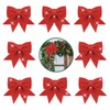 POPOYU Red Glitter Christmas Wreaths Bow Large Sequin Ties,9.8x10.6in Red Bow for Christmas Tree,Foam Bow Xmas Tree Decoration for Christmas Tree Ornament,Wreath Making,Garland,Gift Wrapping