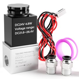 TAILONZ PNEUMATIC 1/4 Inch NPT 24V 2 Position 2 Way Normally Closed Electric Solenoid Air Valve 2v025-08 Outlet Wire