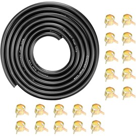 10-Foot Length Stretchy 1/4 Inch ID Fuel Line+20pcs 2/5" ID Hose Clamps for Kawasaki Kohler Briggs & Stratton Small Engines