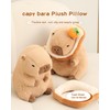 Bestsea Kawaii Cute Capybara Plush Pillow with Bread Soft Orange