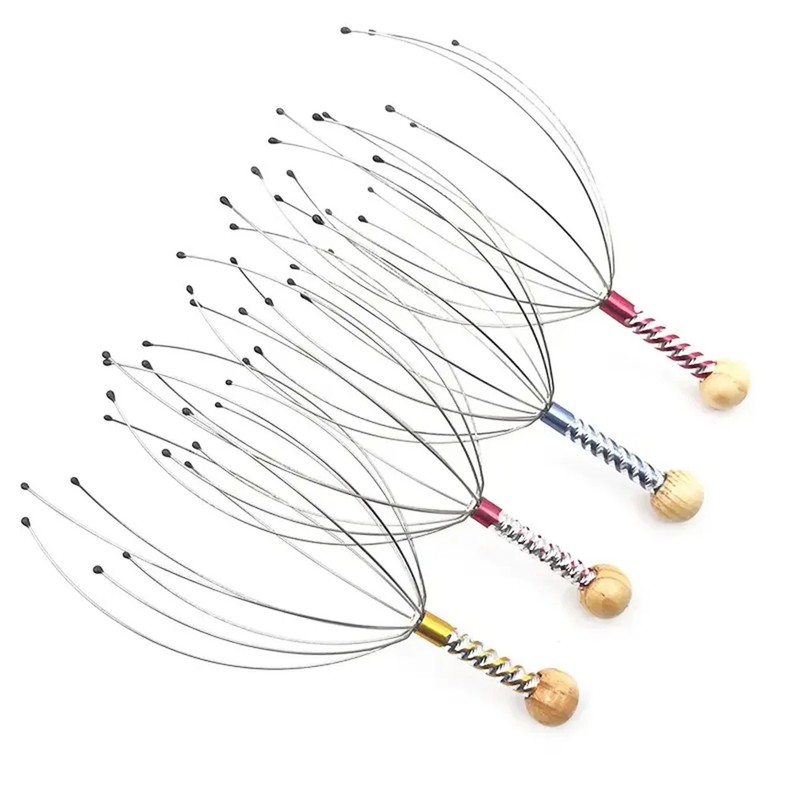 Manual Scalp Massager for Relaxation – Flexible Stainless Steel Prongs