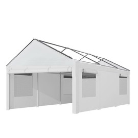 FORALEBEN Carport Replacement Side Wall Tarp Top for 10' x 20' Carport Frame Replacement Sidewall Cover (White Top Cover and Frame Not Included)