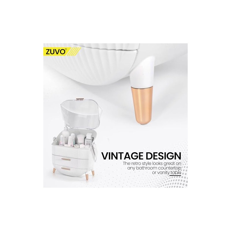 Zuvo Makeup Organiser with 2 Large Drawers, Skincare and Cosmetic
