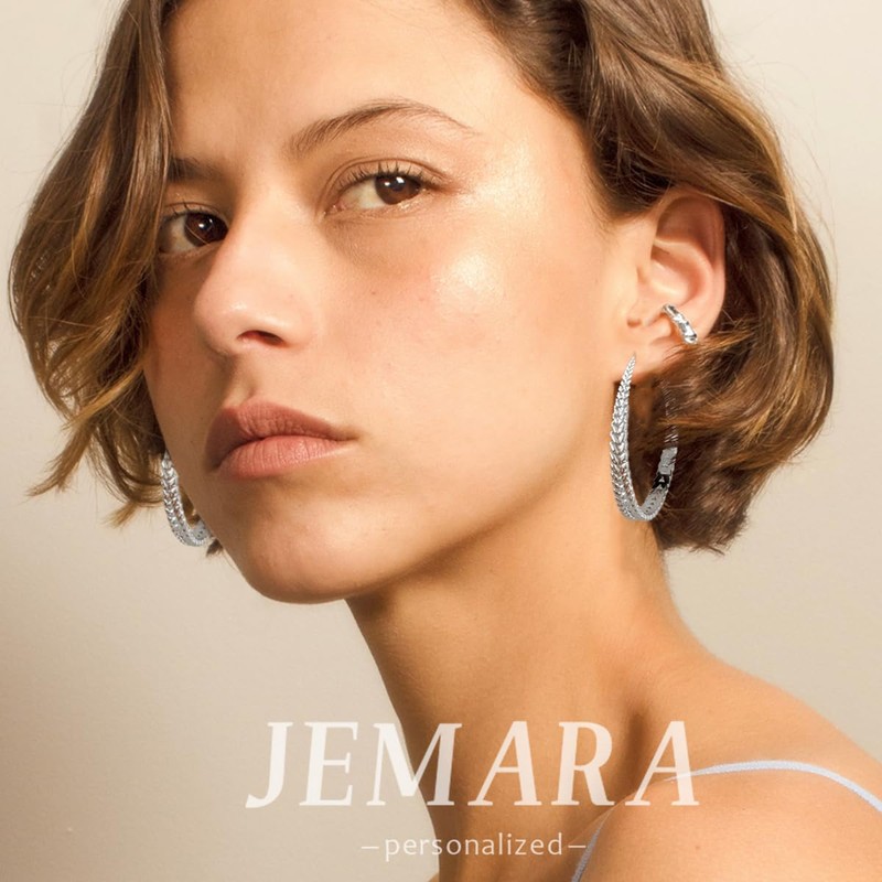 JEMARA Silver Hoop Earrings for Women 925 Sterling Silver Hoop
