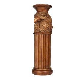 Deco 79 Polystone Eagle Pedestal Table, 7" x 9" x 24", Bronze