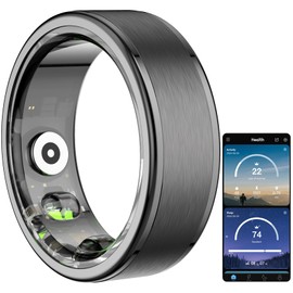 Temdan Smart Ring (2025 Upgraded),Wearable Fitness Smart Ring Health Tracker,Sleep Quality & Heart Rate & Blood Oxygen Monitoring,IP68 Waterproof,No Subscription Fees,Customized Look,Black,Size 9