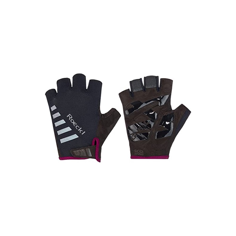 Roeckl Igura Cycling Gloves Short Black/Purple 2023: Size: 7.5