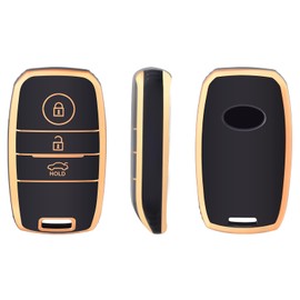 OFFCURVE Car Key Case - Key Fob Cover & Protector - 3 Buttons - Compatible with Kia Sorento, Sportage, Rio, Ceed, Picanto, Stinger, Carens, Optima, Soul, K2, KX3, I20, QL, GT