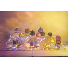 Paddywax Scented Candles Beam Glass Jar Candle with Lid Luxury Artisan, 3-Ounce, Fuchsia Pink - Desert Peach