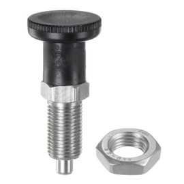 sourcing map Push Fit Ball Nose Spring Plunger M10x1 Thread Length 0.67" Pin Dia.5mm Stainless Steel Return Knob Plunger Non-Locking Retractable Index Plunger for Industrial Equipment