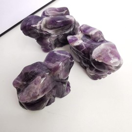 Loveliome Natural Amethyst Rabbit Statue, 2 Inches Pocket Carved Crystals and Healing Stones Figurines Collectibles Decor