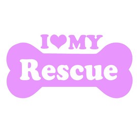 STICKER DAD I Love My Rescue Bone V1 Vinyl Decal by stickerdad® - Size: 6", Color: Lilac- Windows, Walls, Bumpers, Laptop, Lockers, etc.