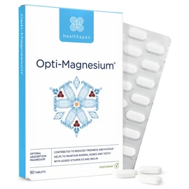Healthspan Opti-Magnesium | 90 Tablets | for Bone & Muscle Support | Maintains Psychological Function and Nervous System | Easily Absorbed | Added Vitamin D3 | Inulin | Vegetarian