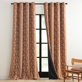 LIMON HOME 108 Inch Blackout Curtains for Living Room Bedroom,Terracotta Boho Black Out Curtains Pattern,Soundproof Grommet Window Treatments Drapes 2 Panels Set