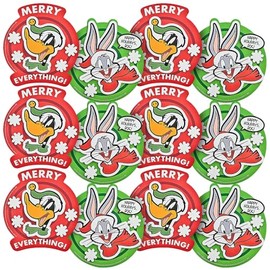Festive Assorted Looney Tunes Christmas Magnet Craft Kit (12 Sets) - Featuring Daffy Duck & Bugs Bunny - Perfect for Christmas Crafts or Decoration