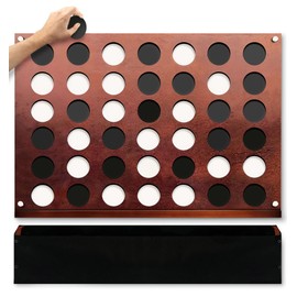 SWOOC Games - Wall Mounted Giant 4 in A Row - 60% Quieter - Jumbo Size Wall Games - Game Room Game, Accessories and Decor - Garage and Basement Decor - Large Connect - Four in a Row for Kids & Adults