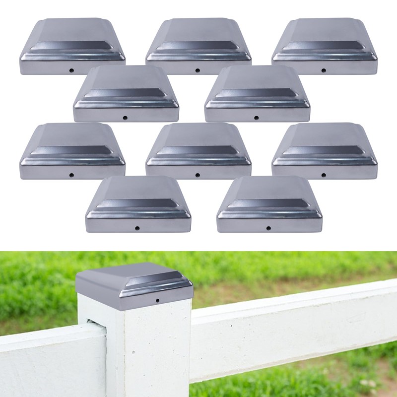 3.1x3.1" Metal Post Caps, 10 Pcs Fence & Deck Post