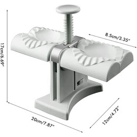 Stainless Steel Double Head Automatic Dumpling Maker Machine - Versatile and Efficient Dumpling Press for Home Kitchen, Creates Wontons, Ravioli and Pies - Food-Grade 304 Material - Easy to Clean