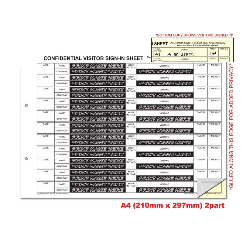 Cherry NCR Confidential Visitor Sign in NCR Duplicate Refill Pack