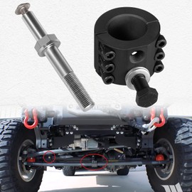 Upgraded Steering Stabilizer Tie Rod Clamp (1-1/2" OD Tube) with Steering Stabilizer Relocation Bolt for Jeep Wrangler JK JKU JL JLU & Jeep Gladiator JT 2007-2022