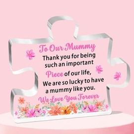 FMCC Mummy Gifts Best Mummy Birthday Gifts Mummy Mum Mothers Day Christmas Keepsake Acrylic Plaque Gifts for Mummy from Daughter And Son