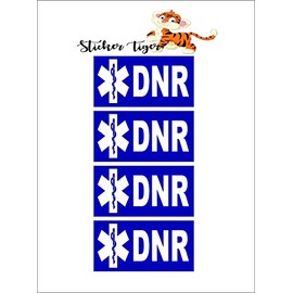 DNR - Do Not Resuscitate - Set of 4 Badge Stickers