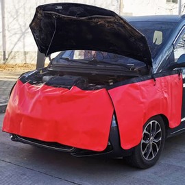 QUYDDC Thicker Fender Covers for Mechanics with Strong Magnet and Hooks Convenient Fixation, Waterproof Synthetic Leather Resistant to Corrosion Anti Slip and Waterproof - Red L