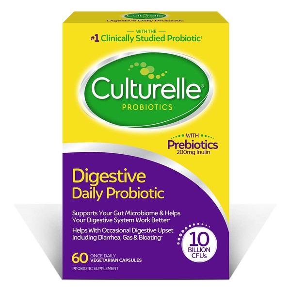 Culturelle Daily Probiotic, 60 count Digestive Health Capsules | Works Naturally with Your Body to Keep Digestive System in Balance* | With the Proven Effective Probiotic