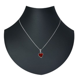 InCollections Women's Necklace Heart 925 Sterling Silver with 1 Amber 42 cm Yellow