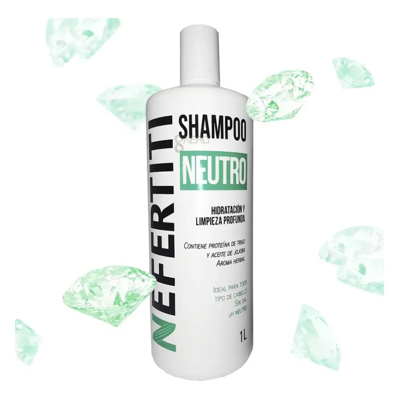 Shampoo Neutro Nefertiti Sin Sal + Limpieza Profunda 1000 Ml