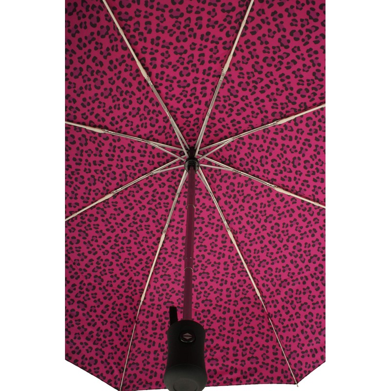 Atania Ladies Automatic Handbag Size Umbrella Pink Leopard