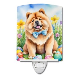 Caroline's Treasures Chow Chow Easter Egg Hunt Ceramic Night Light Compact, UL-Certified, Ideal for Bedroom, Bathroom, Nursery, Hallway, Kitchen, 6x4x3, Multicolor