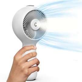 AISHUJIE Portable Handheld Fan, Misting Fans with USB Rechargeable, 3 Speed Personal Fan Handheld and Desktop, Perfect for Office, Home, School, Travel, Outdoor-Whtie