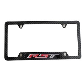 RST License Plate Frame Cover Holder, Carbon Fiber for Silverado 1500 Tahoe Yukon,Truck Car Accessories 1pcs