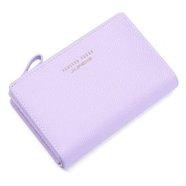 JIUFENG Women Zipper Wallet RFID Blocking Multi Purpose Coin Pouches Credit Card Holder Short Purses (Purple)
