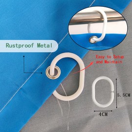 NEJLCTOROUS Shower Curtain 200 x 200 cm, Blue Ocean Waterproof Polyester Fabric Washable Bath Curtain, Washable Polyester Fabric Bath Curtains with Eyelets and 12 Shower Curtain Rings for Bathroom,