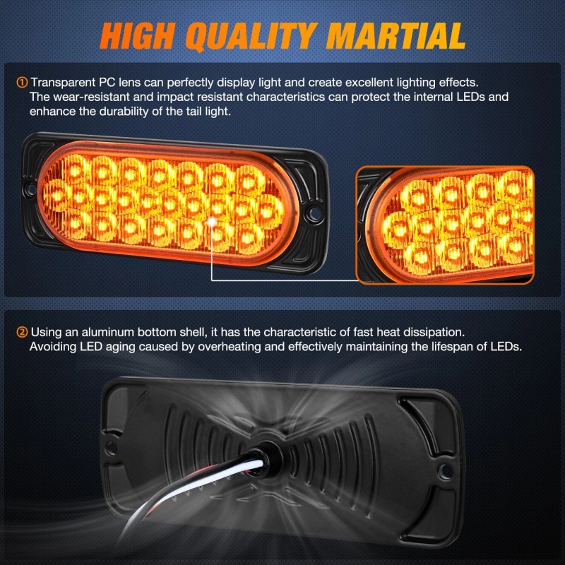 Nilight 5.5 Inch Aluminum Housing Tail Light 2 PCS 24
