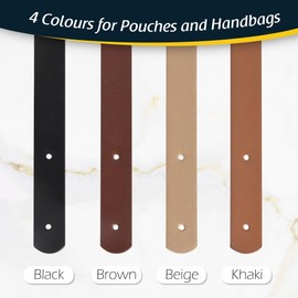 Tycoonest Replacement PU Bag Handle Strap Pack of 2, Solid Color PU Leather Shoulder Strap, with Rivet, DIY Bag Belt Strap Handle for Women Tote Purses, 60cm, Black