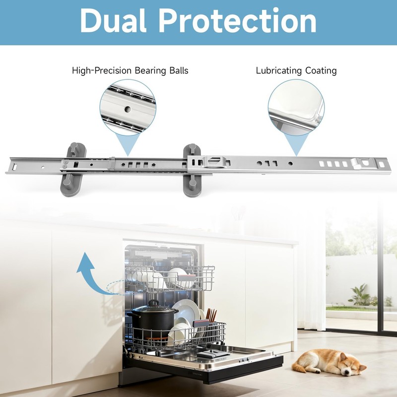 LEYURISE Dishwasher Upper Dishrack Slide Track(Left & Right) Compatible with