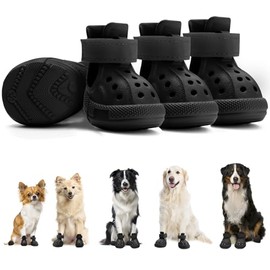SlowTon Zapatos para Perros Antideslizantes y Transpirables, Sandalias Reflejantes para Pavimento Caliente, Verano Exterior, Lluvia, Fáciles de Poner 