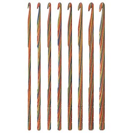 KNIT PICKS Rainbow Wood Crochet Hooks 8 Pc. Set 15cm (6") - 8 Hook Sizes