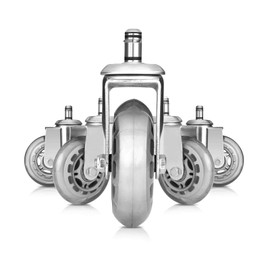 Kaleurrier Heavy Duty Caster Wheels,Premium Polyurethane Chair Wheels for Office Chairs,Rolling Stools,or Drafting Chairs,Universal Roller Skate Smooth Rolling Floor Protective Casters(Set of 5)