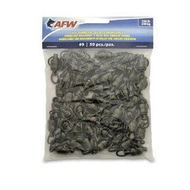 American Fishing Wire Black Ball Bearing Swivels (50 Pieces), Size 9, 530 Pound Test