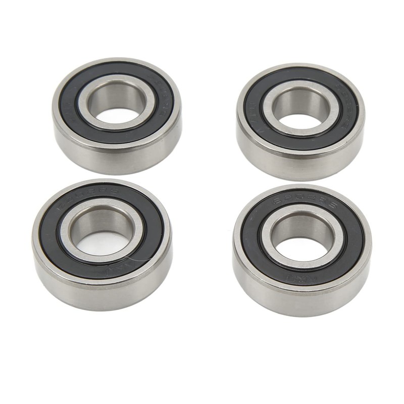4PCs Front and Rear Wheel Bearing, 6202?RS Chrome Steel Bearing