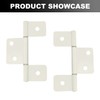 4 Pack White Three Leaf Non-Mortised Hinges with Screws, Perfect