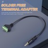 QuirkyLiving 3.5mm Screw Terminal Adapter Speaker Cable 4-Core Stereo TRRS
