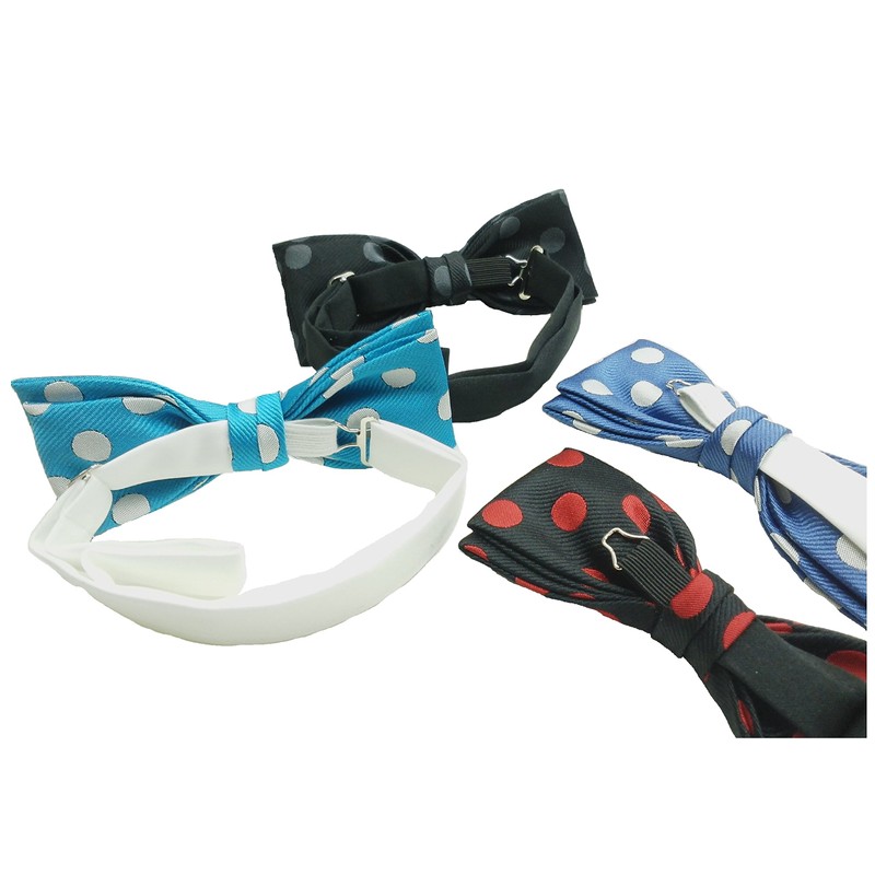 [Made in Japan] Large Dots Polka Dot Stripe Bow Tie,