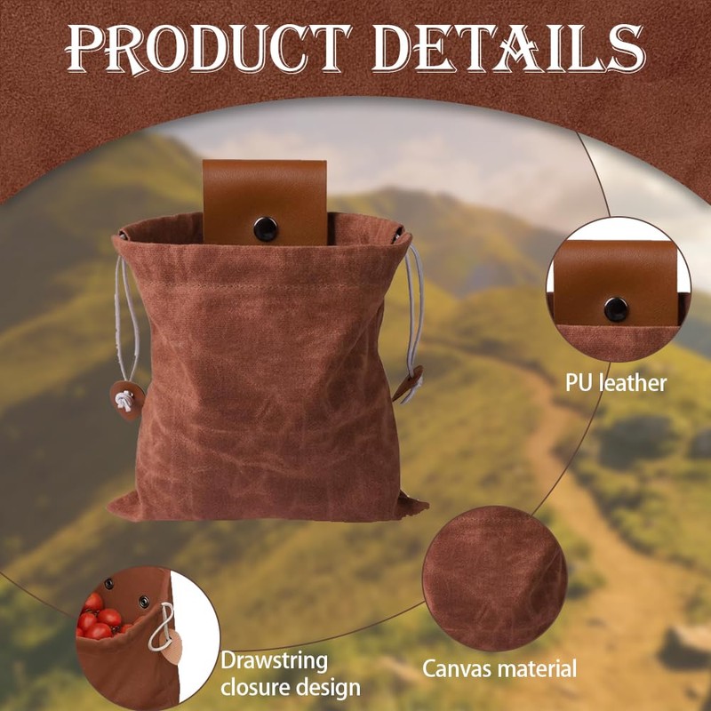 YXNIDNAJWINGO Collapsible Foraging Bag – Waxed Canvas Mushroom & Berry
